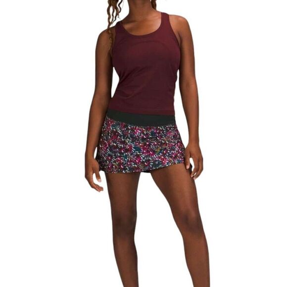 Lululemon Play Off the Pleats Mid-Rise Skirt *Floral Electric/ Rainforest Green - Picture 11 of 13